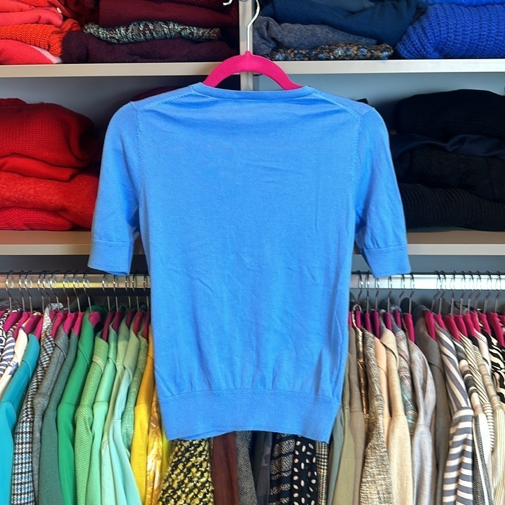 Loft blue short sleeve front button cardigan size XS - Picture 3 of 3